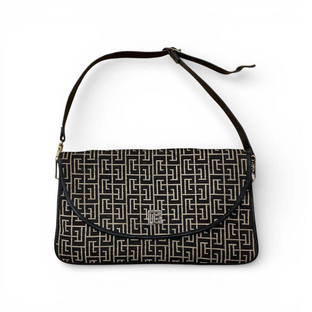 Authentic Vintage Pierre Balmain Labyrinth Monogram Shoulder Bag